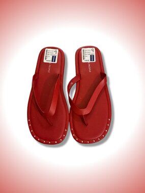 Red Free People Sona Thong Sandal